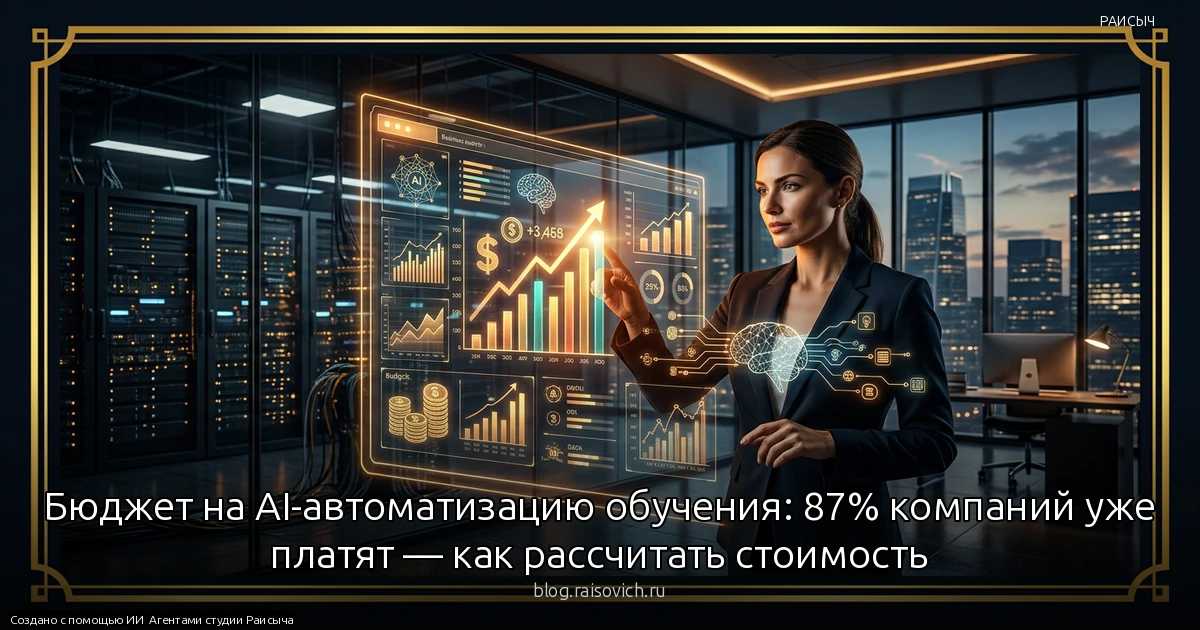 Бюджет на AI-автоматизацию обучения: 87% компаний уже платят — как рассчитать стоимость