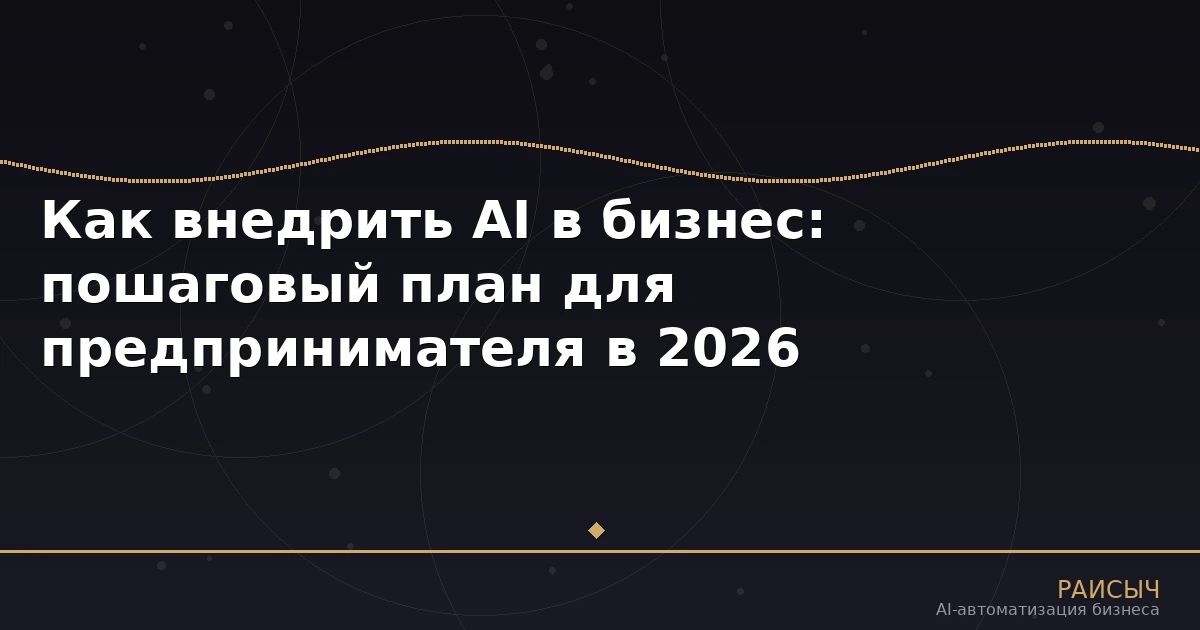 Как внедрить AI в бизнес: пошаговый план для предпринимателя в 2026